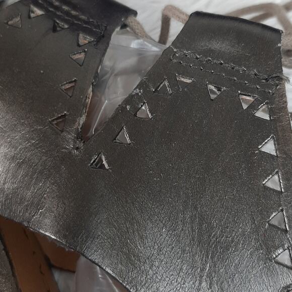 LUCKY BRAND TAFIA LACE UP LASER CUT-OUT STACKED HEELS CUSTOMIZED SIZE 8.5 - Picture 7 of 12